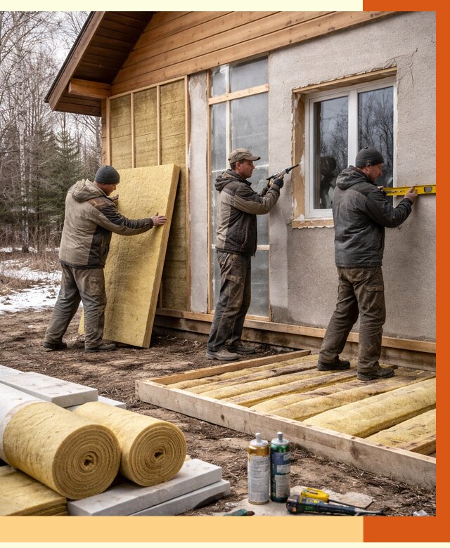 Утепление дачного дома в Магадане от 4856 руб/м2 — недорого | ТепломастерМгд