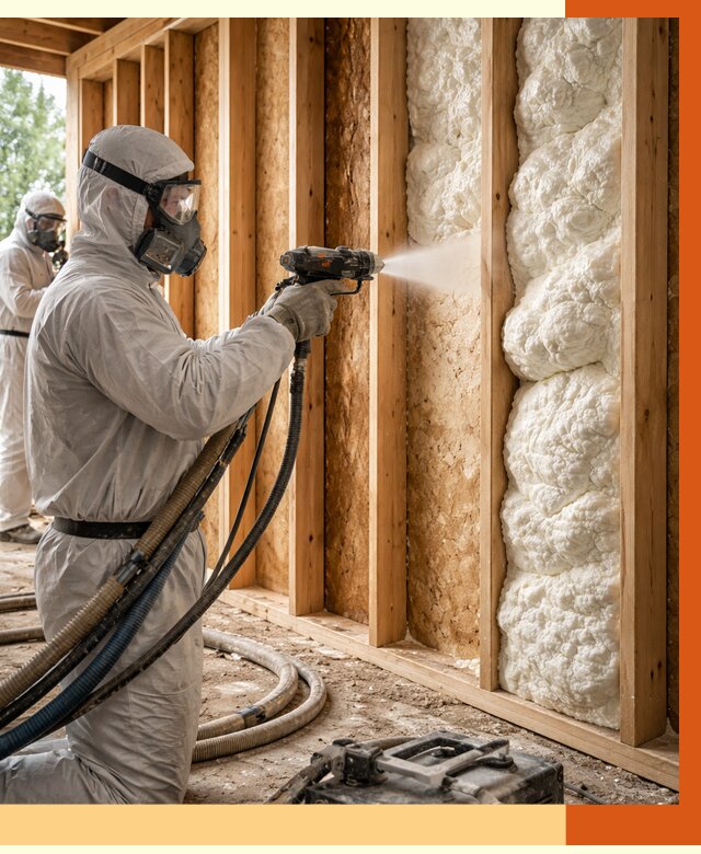 Утепление каркасного дома ППУ в Магадане от 2862 руб./м2 — работа под ключ | ТепломастерМгд