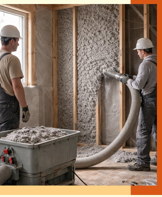 Утепление каркасного дома эковатой в Магадане от 1840 руб. | ТепломастерМгд