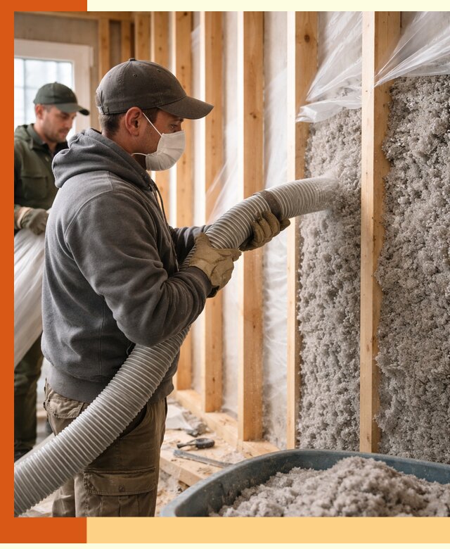 Утепление каркасного дома эковатой в Магадане — качественно и надолго