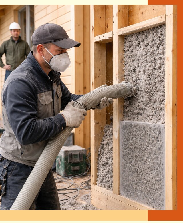 Утепление дома из бруса эковатой в Магадане от 1891 руб/м2 | ТепломастерМгд