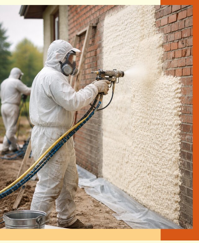 Утепление кирпичного дома ППУ в Магадане под ключ от 6645 руб. | ТепломастерМгд