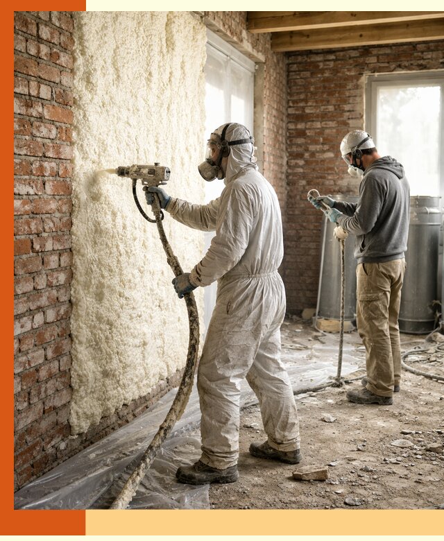 Утепление кирпичного дома пенополиуретаном в Магадане