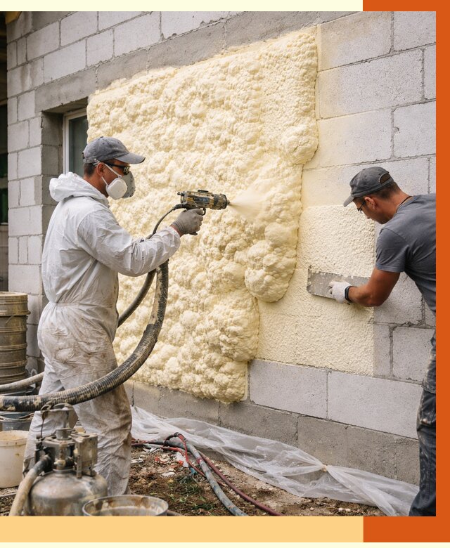 Утепление дома из газобетона ППУ в Магадане от 4907 руб./м² под ключ | ТепломастерМгд