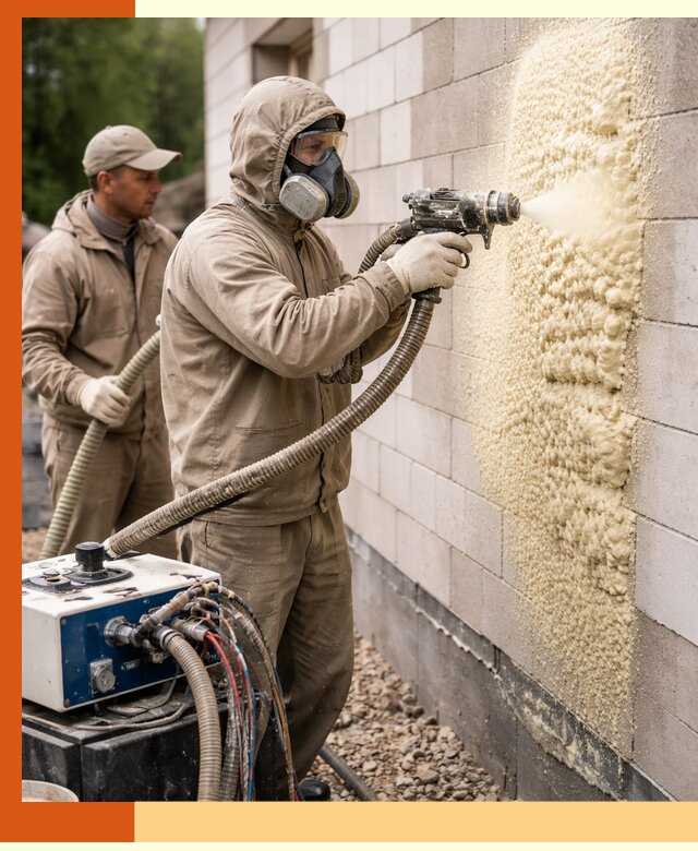 Утепление дома из газобетона ППУ в Магадане — надежная теплоизоляция