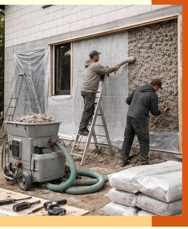 Утепление дома из газобетона эковатой в Магадане от 4600 руб./м2 | ТепломастерМгд