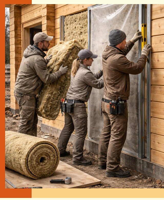 Утепление дома из двойного бруса в Магадане качественно и надёжно