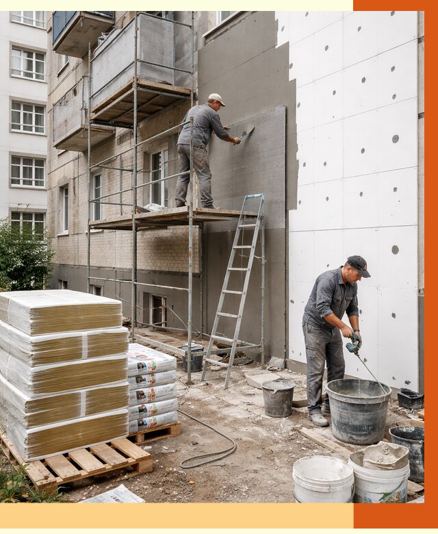 Утепление квартиры снаружи в Магадане от 6287 руб/м2 под ключ | ТепломастерМгд