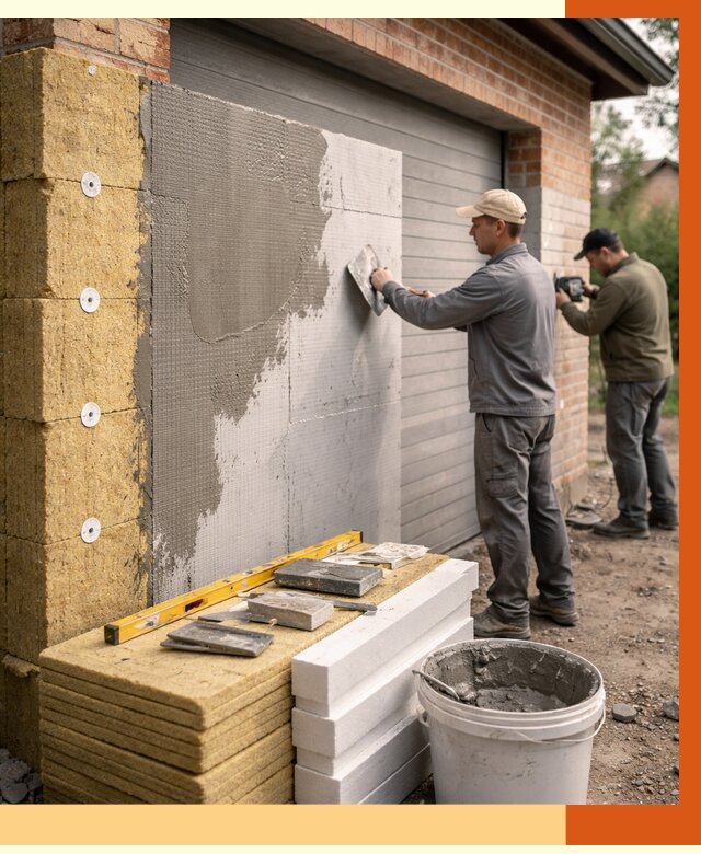 Утепление гаража снаружи в Магадане от 4294 руб. за м2 — наружное утепление под ключ | ТепломастерМгд