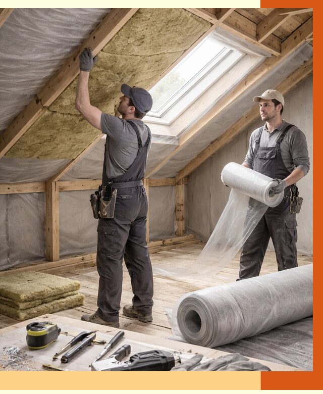 Утепление крыши изнутри мансарды в Магадане от 4294 руб./м² | ТепломастерМгд