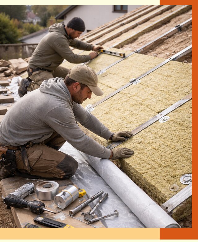 Утепление крыши снаружи в Магадане под ключ от 1227 руб./м2 | ТепломастерМгд