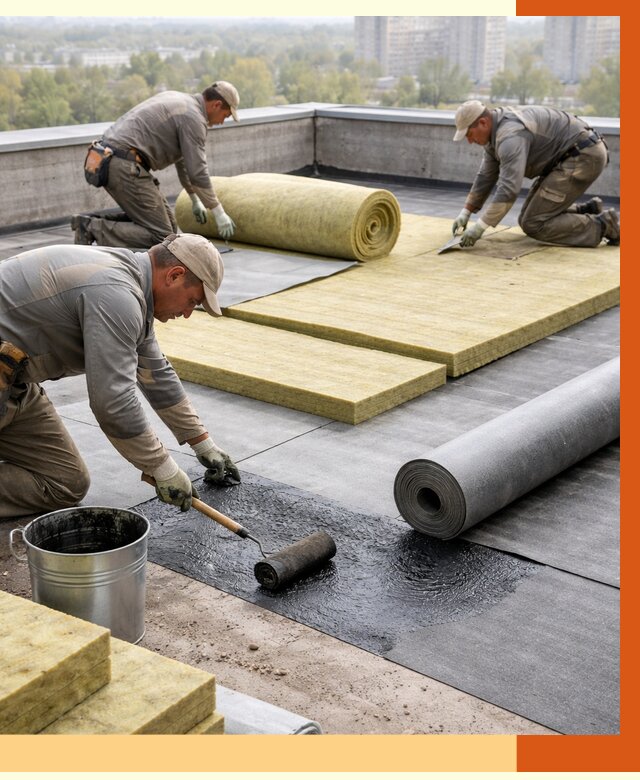 Утепление плоской крыши в Магадане от 7361 руб./м2 под ключ | ТепломастерМгд