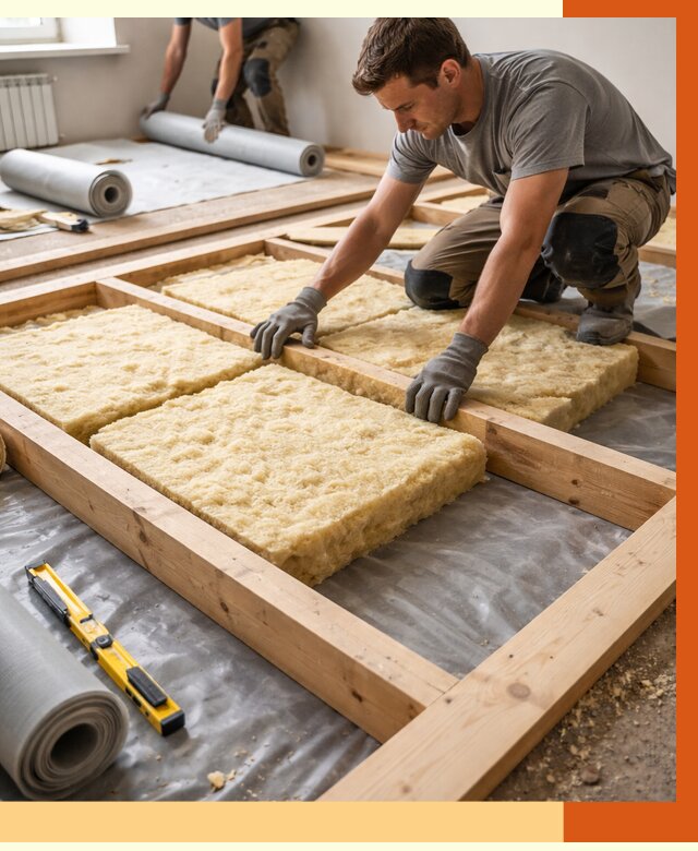 Утепление деревянного пола в Магадане от 1533 руб./м2 под ключ | ТепломастерМгд