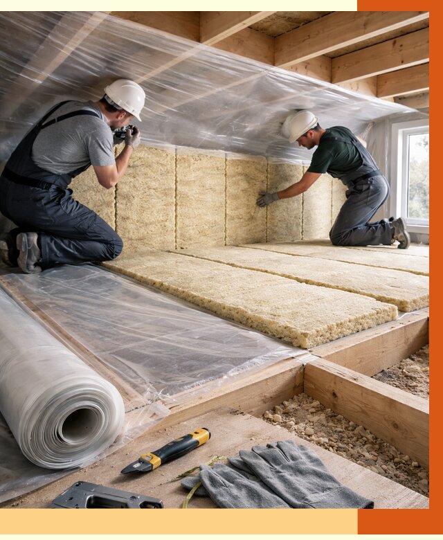 Утепление перекрытий в Магадане от 2914 руб/м2 — утепление межэтажных и чердачных | ТепломастерМгд