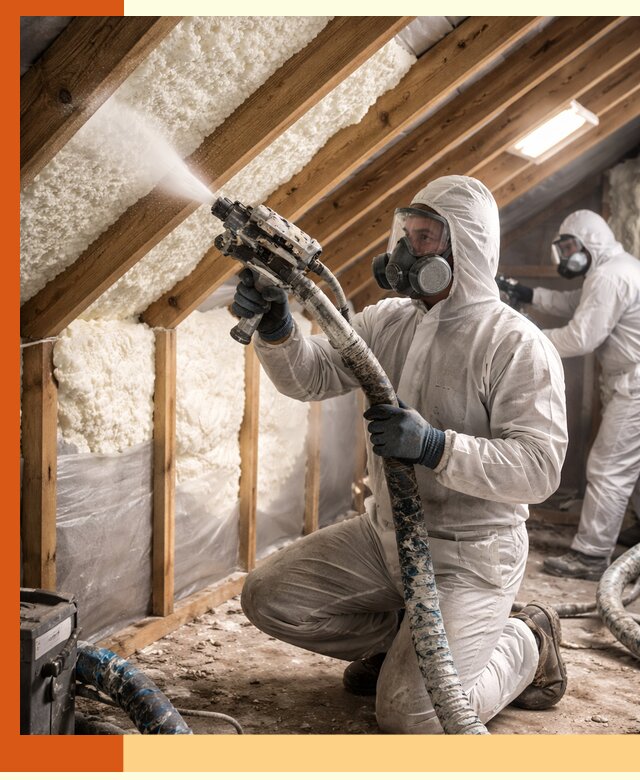 Утепление чердака пенополиуретаном (ППУ) в Магадане