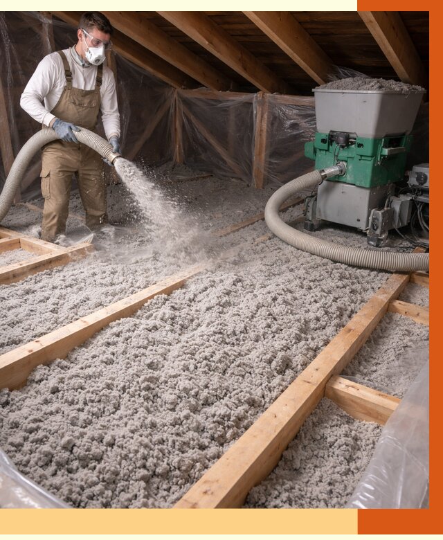 Утепление чердака эковатой в Магадане от 1482 руб/м2 — заказать у ТепломастерМгд