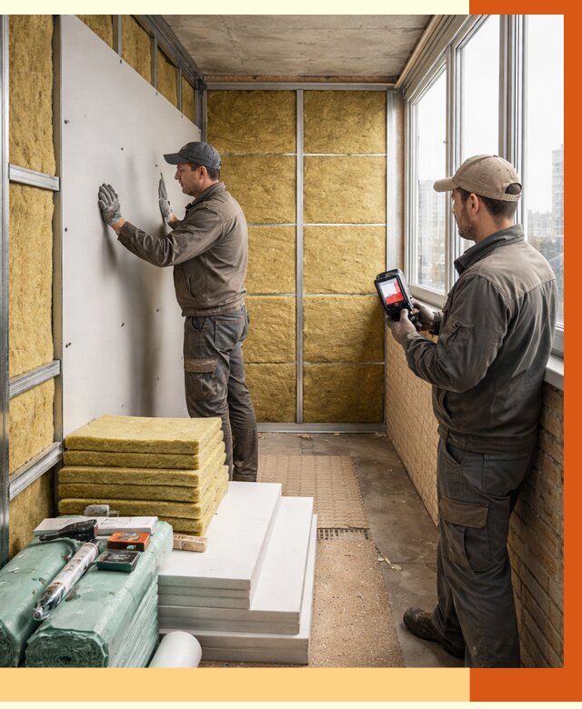 Утепление балкона в Магадане от 4600 руб. под ключ | ТепломастерМгд