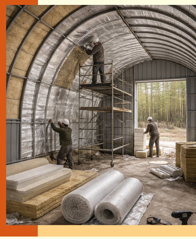 Утепление арочного ангара под ключ в Магадане