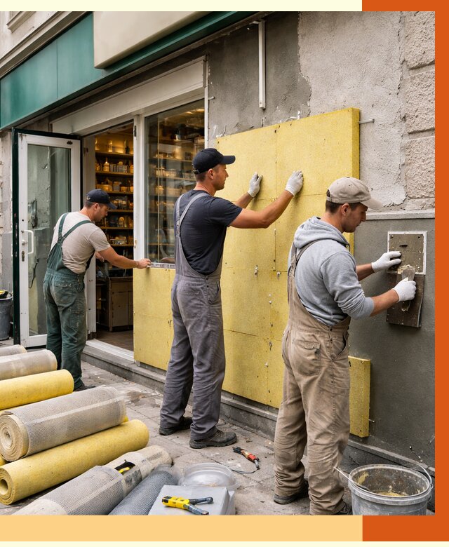 Утепление магазина в Магадане от 4600 руб/м2 — цена, стены и снаружи | ТепломастерМгд