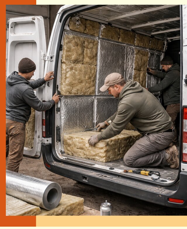 Утепление фургона в Магадане: профессиональная теплоизоляция и шумоизоляция