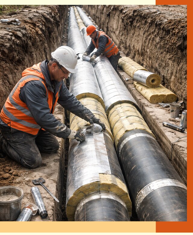 Утепление теплотрассы в Магадане от 4600 руб./м2 — ппу и комплексная изоляция | ТепломастерМгд