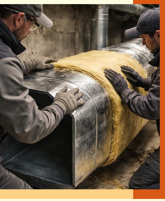 Утепление воздуховодов в Магадане от 4294 руб. — теплоизоляция вентиляции | ТепломастерМгд