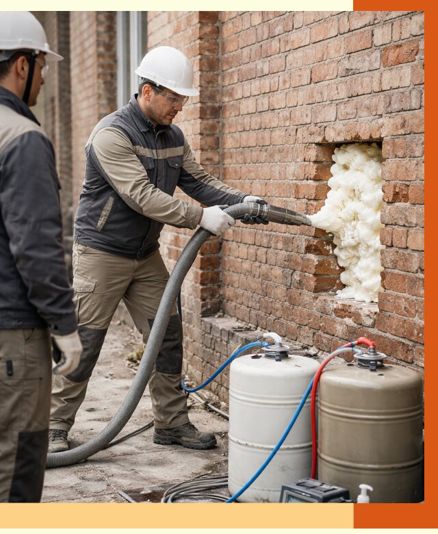 Заливка ППУ в пустоты кирпичной стены в Магадане от 2811 руб. | ТепломастерМгд