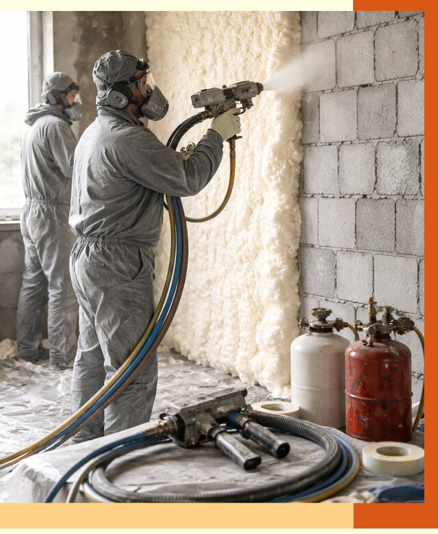 Утепление блочной стены ППУ в Магадане от 4345 руб./м² — ТепломастерМгд