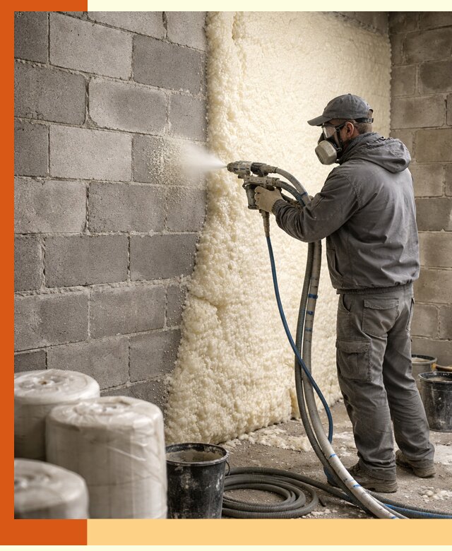 Утепление блочной стены ППУ в Магадане качественно и надёжно