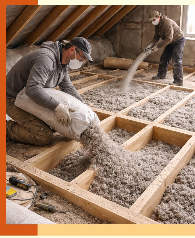 Заполнение полостей чердачного перекрытия в Магадане качественно и надёжно