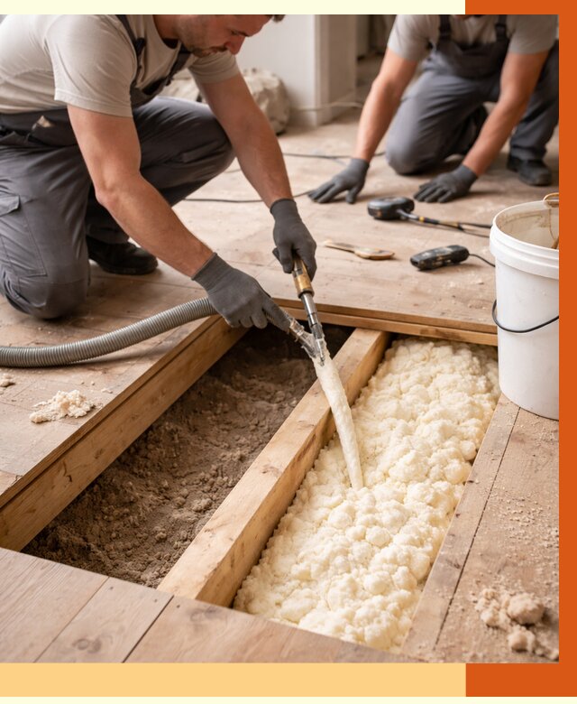 Заполнение пустот пола в Магадане от 2760 руб. — утепление пустот пола под ключ | ТепломастерМгд