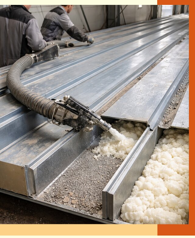 Заполнение пустот кровельных панелей в Магадане от 7361 руб. под ключ | ТепломастерМгд