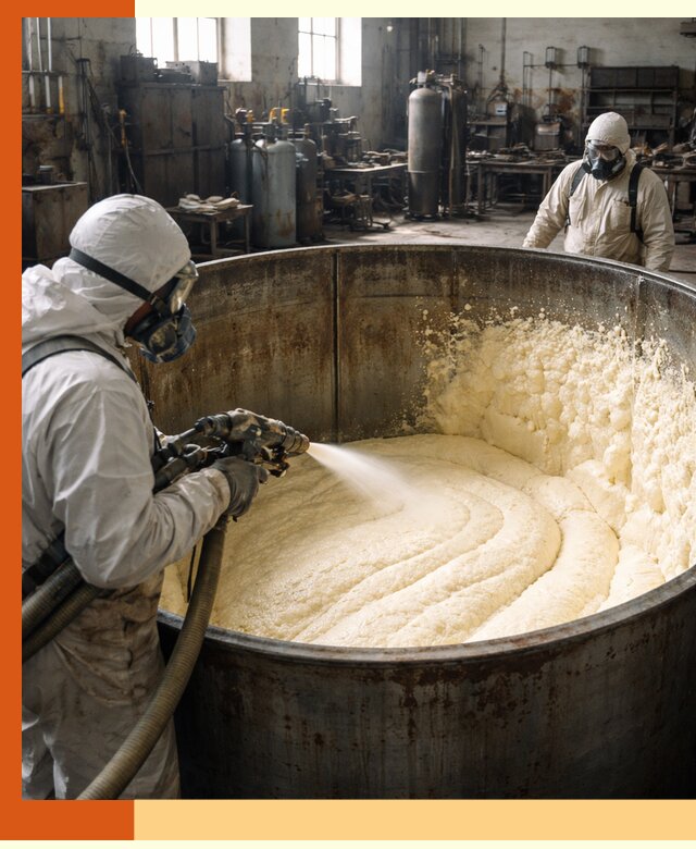 Заливка ппу в емкости с полной изоляцией и герметизацией в Магадане