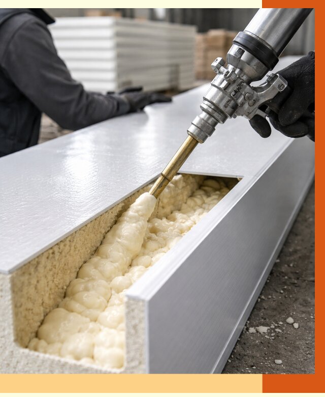 Заполнение пустот холодильных панелей в Магадане от 7667 руб. | ТепломастерМгд