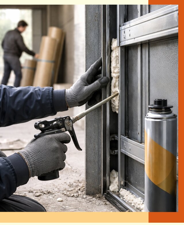 Заполнение пустот ворот в Магадане от 4600 руб. — заливка ППУ, утепление под ключ | ТепломастерМгд