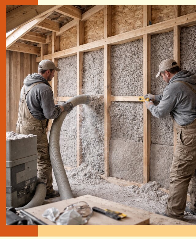 Утепление эковатой стен, потолков и перекрытий в Магадане