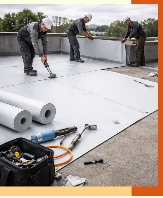 Гидроизоляция мембранной кровли в Магадане от 7667 руб./м² — профессионально | ТепломастерМгд