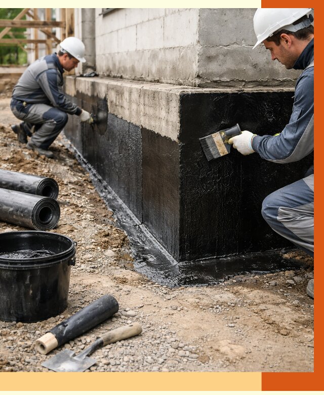 Гидроизоляция фундамента в Магадане от 1278 руб. — профессионально, под ключ | ТепломастерМгд