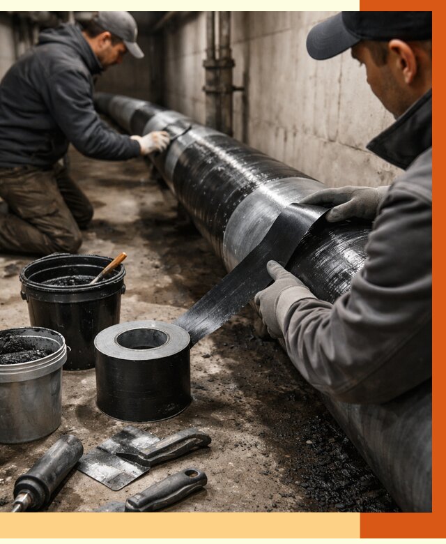 Гидроизоляция труб в Магадане от 2556 руб. — профессиональная герметизация | ТепломастерМгд