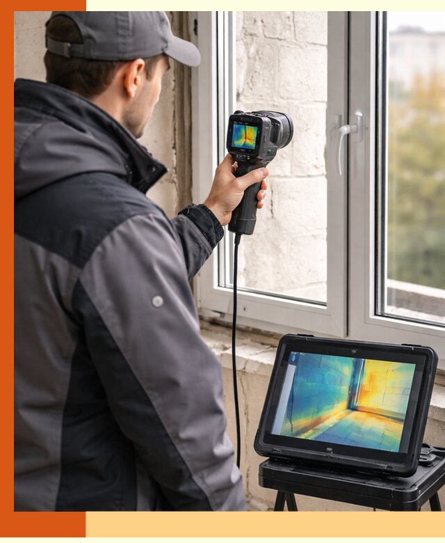 Тепловизионное обследование дома в Магадане для выявления утечек тепла