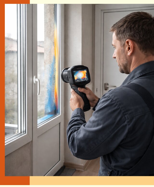 Тепловизионное обследование окон и дверей в Магадане