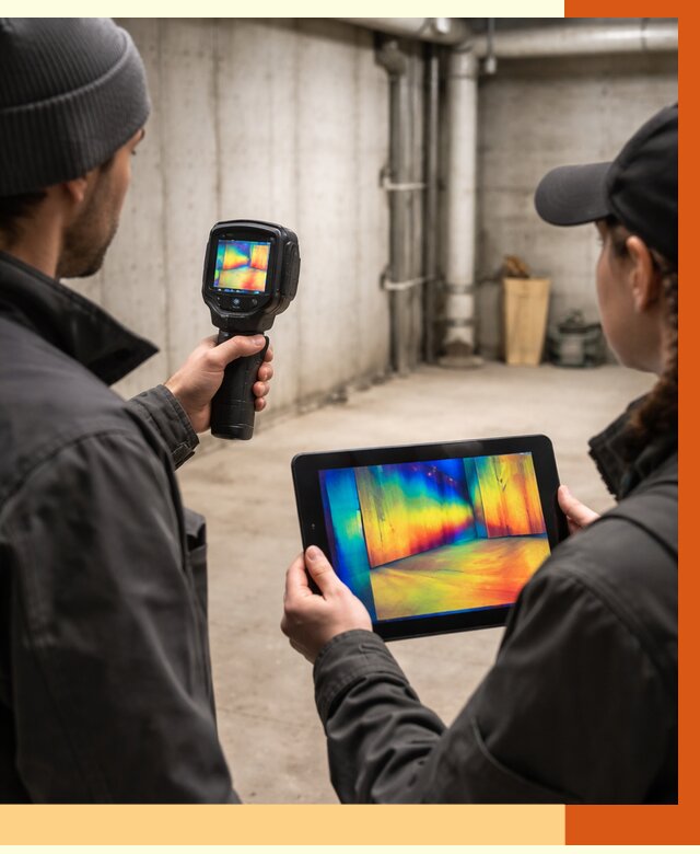 Тепловизионное обследование подвала в Магадане от 4600 руб. — проверка гидроизоляции | ТепломастерМгд