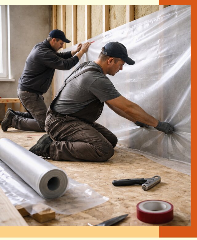 Монтаж пароизоляции в Магадане от 2556 руб. — установка и укладка под ключ | ТепломастерМгд