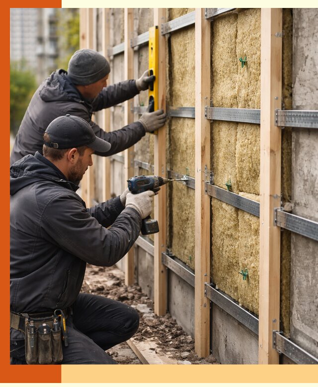 Монтаж обрешетки под утепление зданий и квартир в Магадане